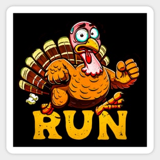 Turkey Trot Running Funny Thanksgiving Costume Run Sticker